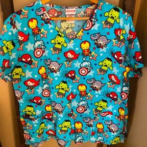 Marvel scrub top. Size XL.